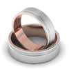 Jewelove™ Rings Platinum Love Bands with a Single Groove & Rose Gold Base JL PT 643