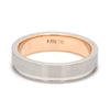 Jewelove™ Rings Platinum Love Bands with a Single Groove & Rose Gold Base JL PT 643