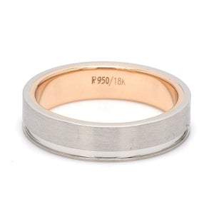 Jewelove™ Rings Platinum Love Bands with a Single Groove & Rose Gold Base JL PT 643