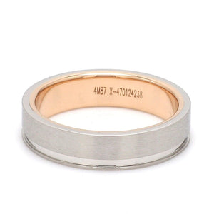 Jewelove™ Rings Platinum Love Bands with a Single Groove & Rose Gold Base JL PT 643