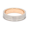 Jewelove™ Rings Platinum Love Bands with a Single Groove & Rose Gold Base JL PT 643