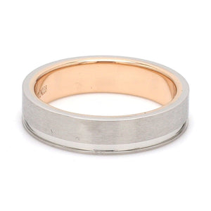 Jewelove™ Rings Platinum Love Bands with a Single Groove & Rose Gold Base JL PT 643