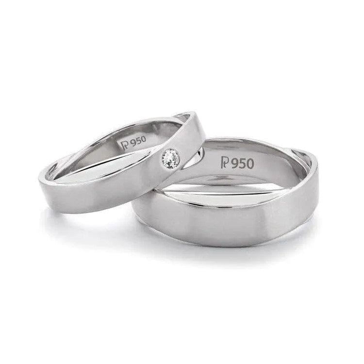 Jewelove™ Rings Platinum Love Bands with a Twist SJ PTO 111
