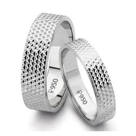 Jewelove™ Rings Platinum Love Bands with Diamond Cut SJ PTO 123