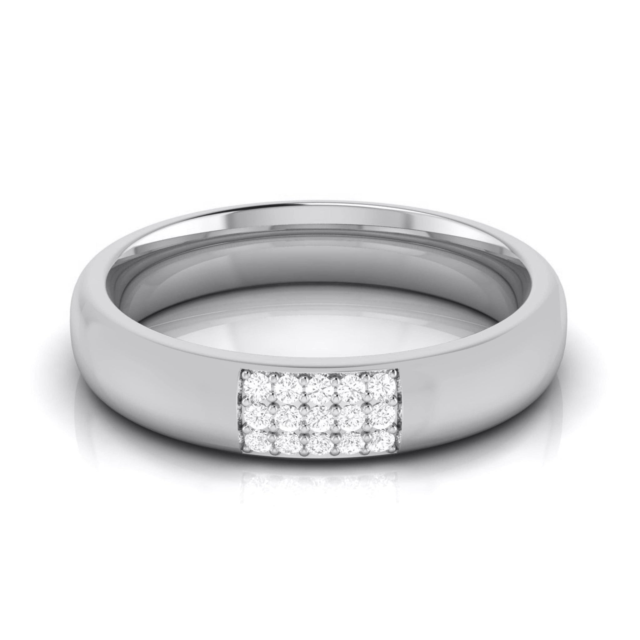 Jewelove™ Rings Platinum Love Bands with Diamond JL PT R-8016