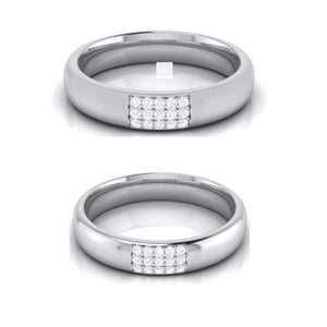 Jewelove™ Rings Both / SI IJ Platinum Love Bands with Diamond JL PT R-8016