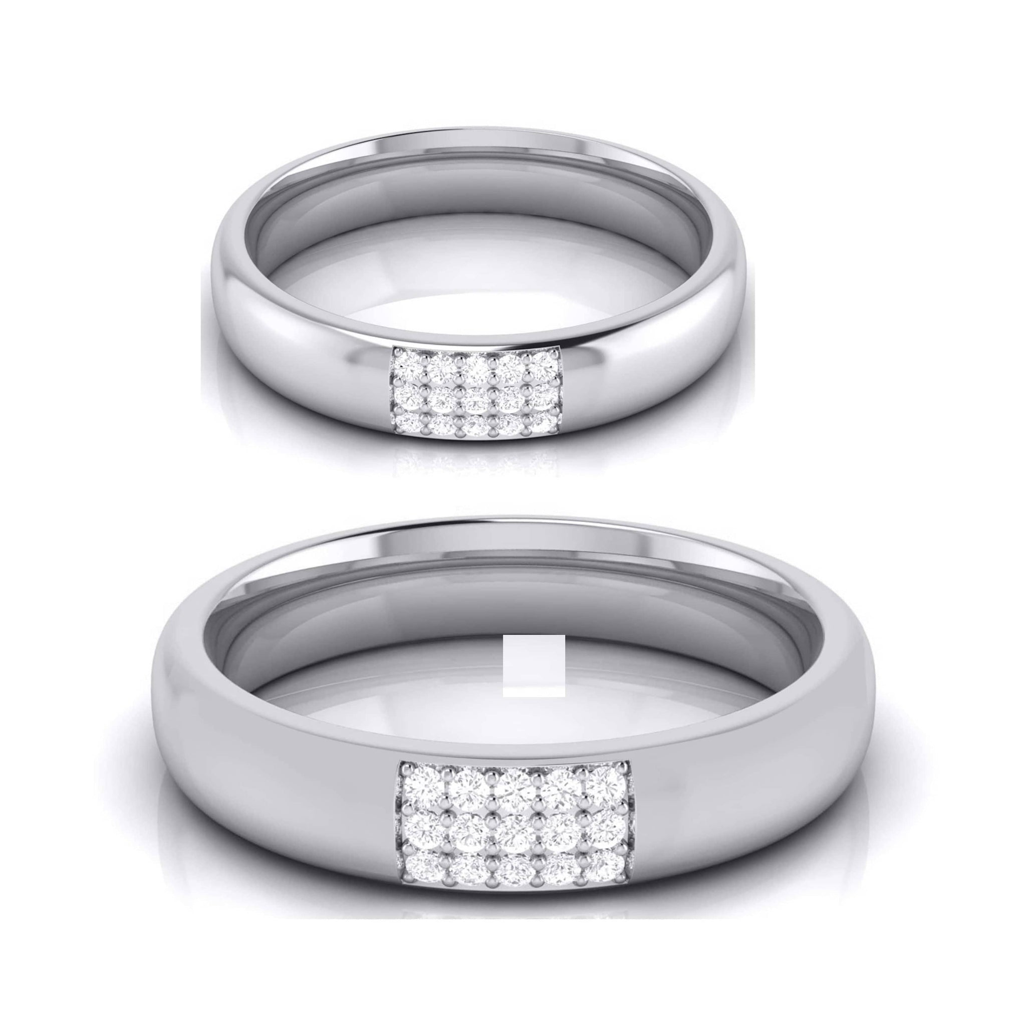 Jewelove™ Rings Both / SI IJ Platinum Love Bands with Diamond JL PT R-8016