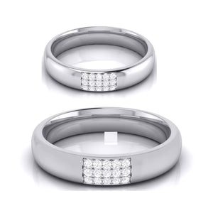 Jewelove™ Rings Both / SI IJ Platinum Love Bands with Diamond JL PT R-8016