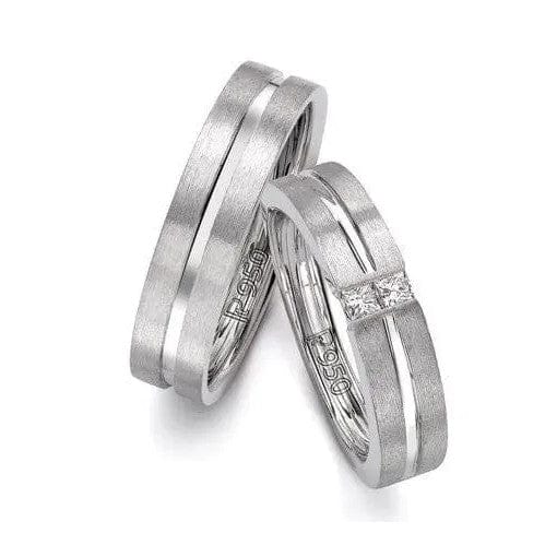 Jewelove™ Rings Platinum Love Bands with Princess cut Diamonds SJ PTO 241