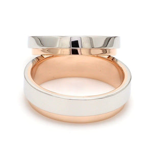 Jewelove™ Rings Platinum Love Bands with Rose Gold Step JL PT 925-A