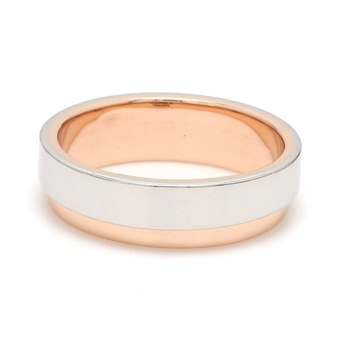 Jewelove™ Rings Platinum Love Bands with Rose Gold Step JL PT 925-A