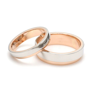 Jewelove™ Rings Platinum Love Bands with Rose Gold Step JL PT 925-A