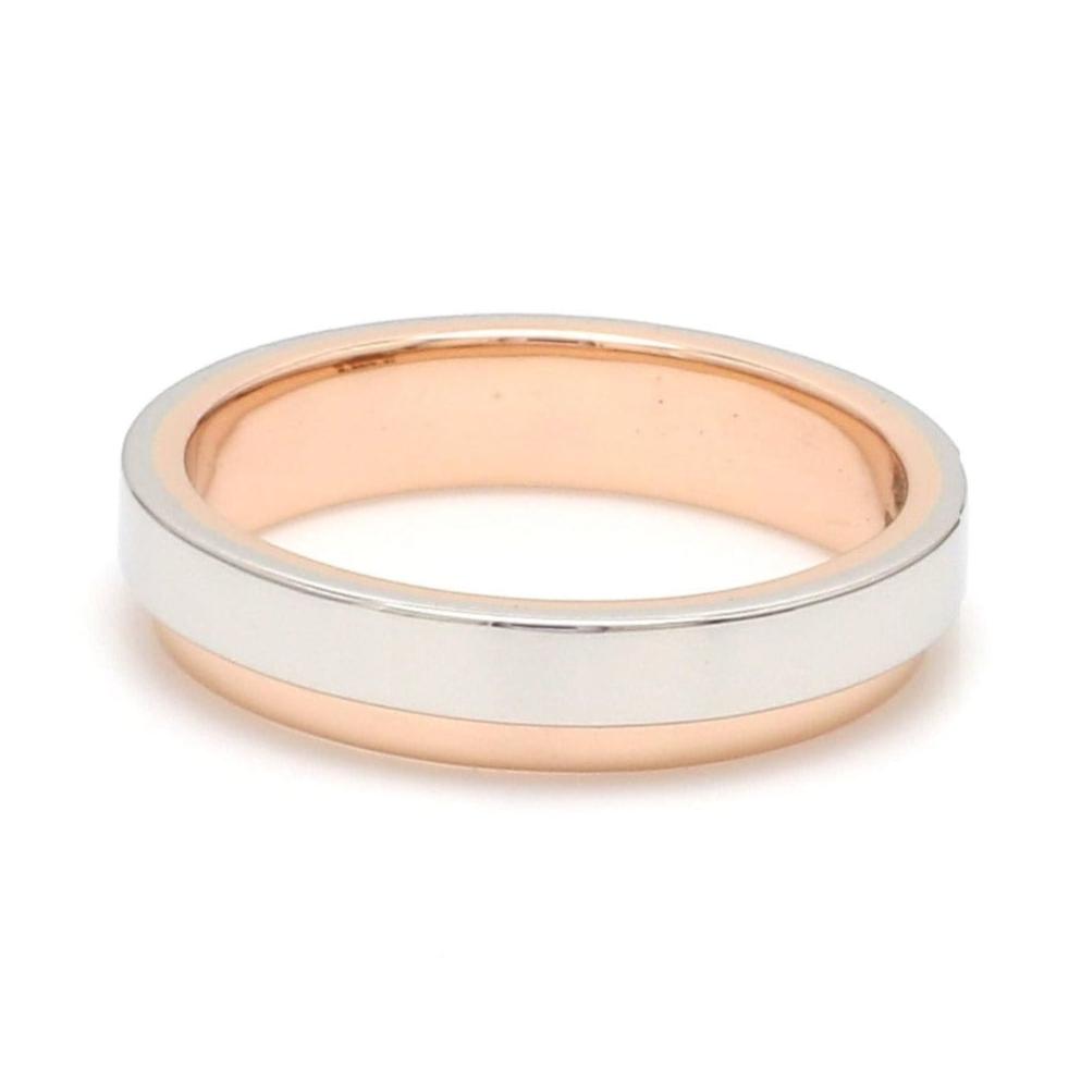 Jewelove™ Rings Platinum Love Bands with Rose Gold Step JL PT 925-A