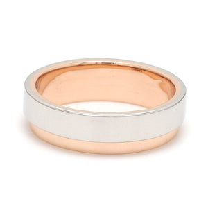 Jewelove™ Rings Men's Band only Platinum Love Bands with Rose Gold Step JL PT 925-A