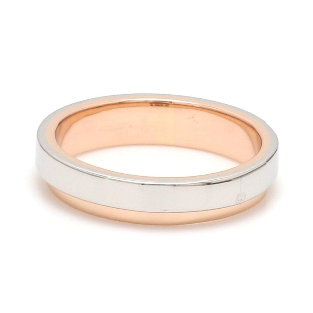 Jewelove™ Rings Women’s Band only Platinum Love Bands with Rose Gold Step JL PT 925-A