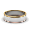 Jewelove™ Rings Platinum Love Bands with Rose Gold & Yellow Gold Edges JL PT 651