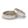 Jewelove™ Rings Platinum Love Bands with Rose Gold & Yellow Gold Edges JL PT 651