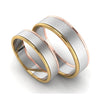 Jewelove™ Rings Platinum Love Bands with Rose Gold & Yellow Gold Edges JL PT 651