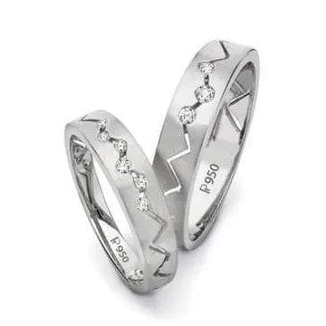 Jewelove™ Rings Both Platinum Love Bands - Zigzag - Life is not straight, is it? SJ PTO 106