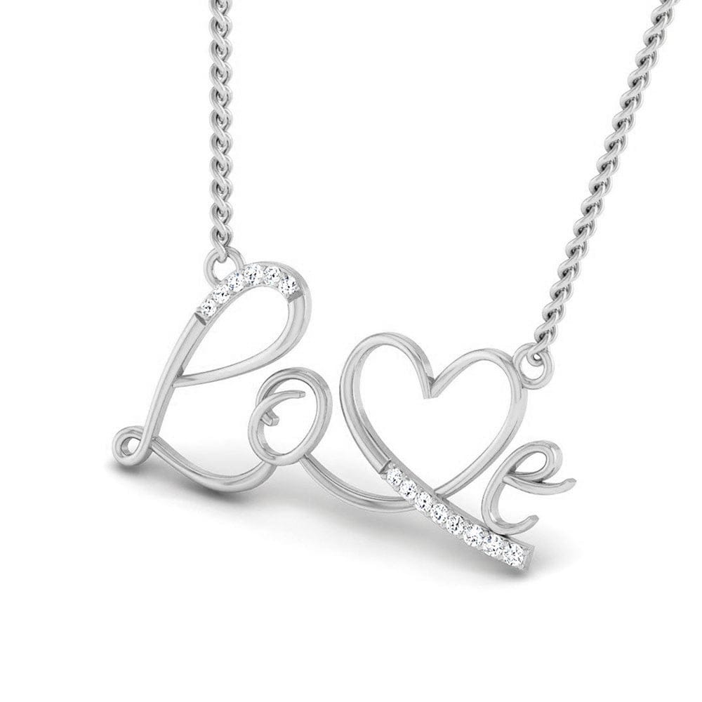 Jewelove™ Necklaces & Pendants Platinum Love Pendant with Diamonds JL PT P 169