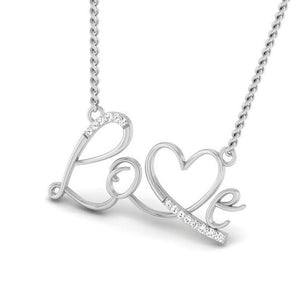 Jewelove™ Necklaces & Pendants Platinum Love Pendant with Diamonds JL PT P 169