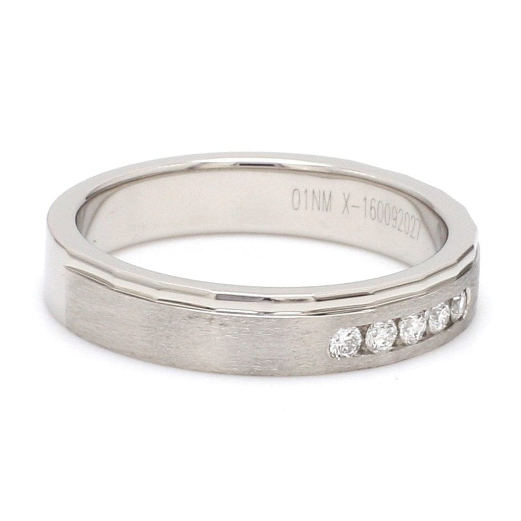 Jewelove™ Rings Platinum Men’s Band with 5 Diamonds JL PT 904