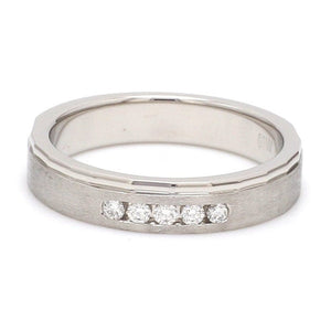 Jewelove™ Rings Platinum Men’s Band with 5 Diamonds JL PT 904