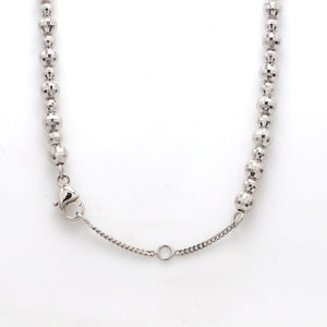 Jewelove™ Chains 16 + 2 inches Platinum Necklace with Diamond Cut Balls JL PT 763