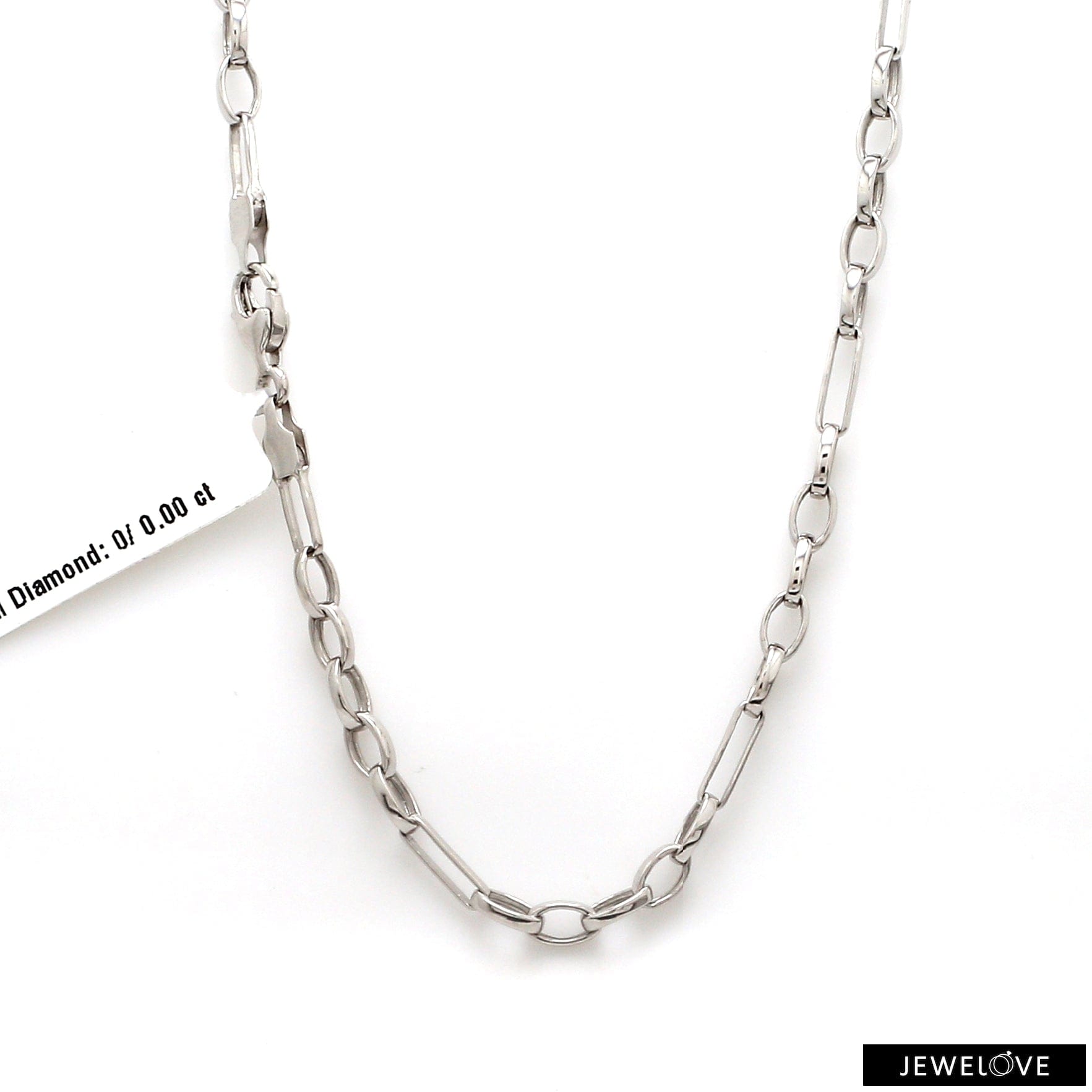 Jewelove™ Chains Platinum Oval Links Chain for Men JL PT CH 1198