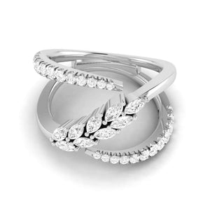 Jewelove™ Rings VS GH / Women's Band only Platinum Pear Marquise Ring with Diamonds for Women JL PT DM 0038