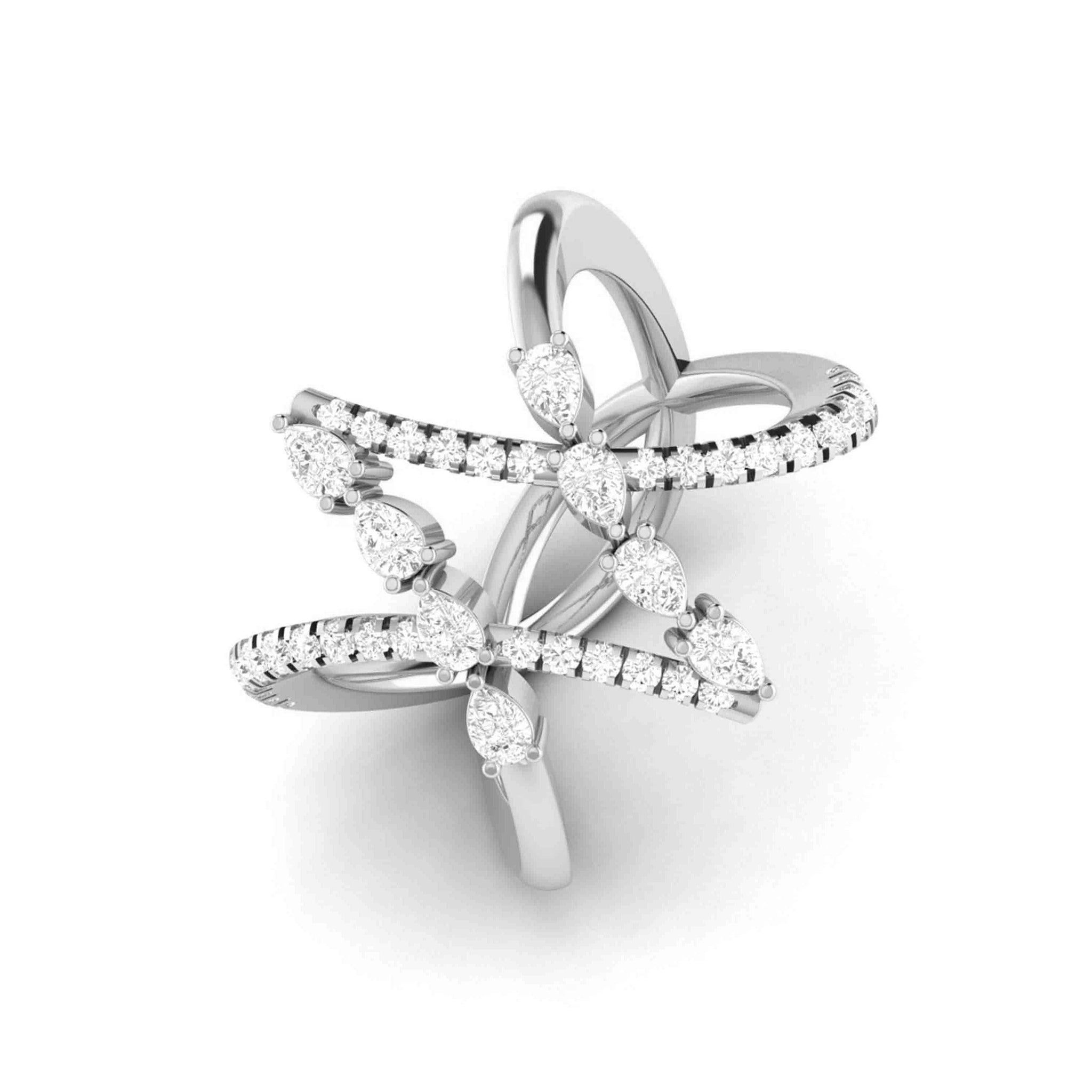 Jewelove™ Rings VS GH / Women's Band only Platinum Pear Marquise Ring with Diamonds for Women JL PT DM 0041