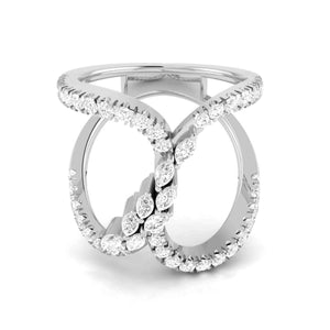 Jewelove™ Rings VS GH / Women's Band only Platinum Pear Marquise Ring with Diamonds for Women JL PT DM 0044