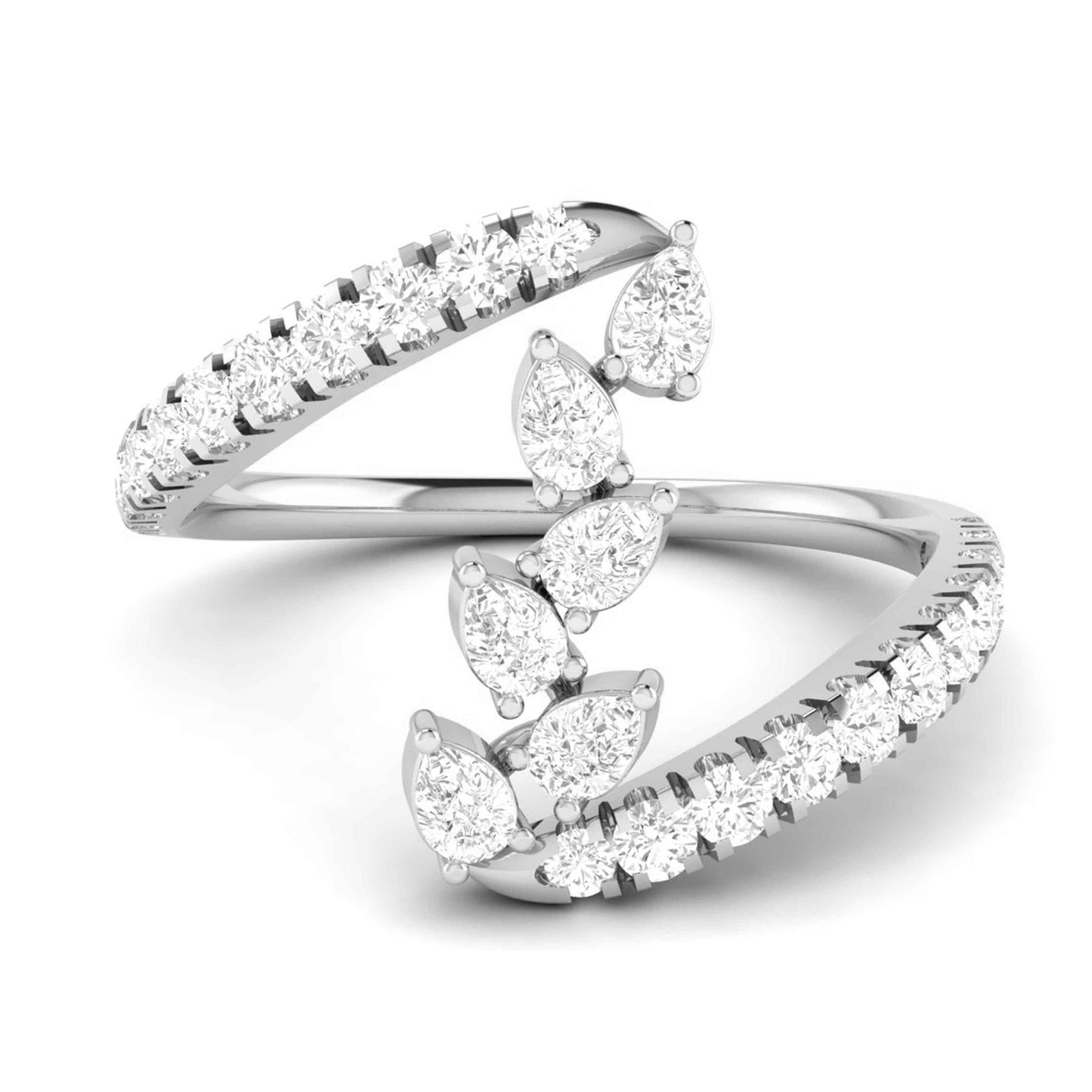 Jewelove™ Rings VS GH / Women's Band only Platinum Pear Marquise Ring with Diamonds for Women JL PT DM 0047