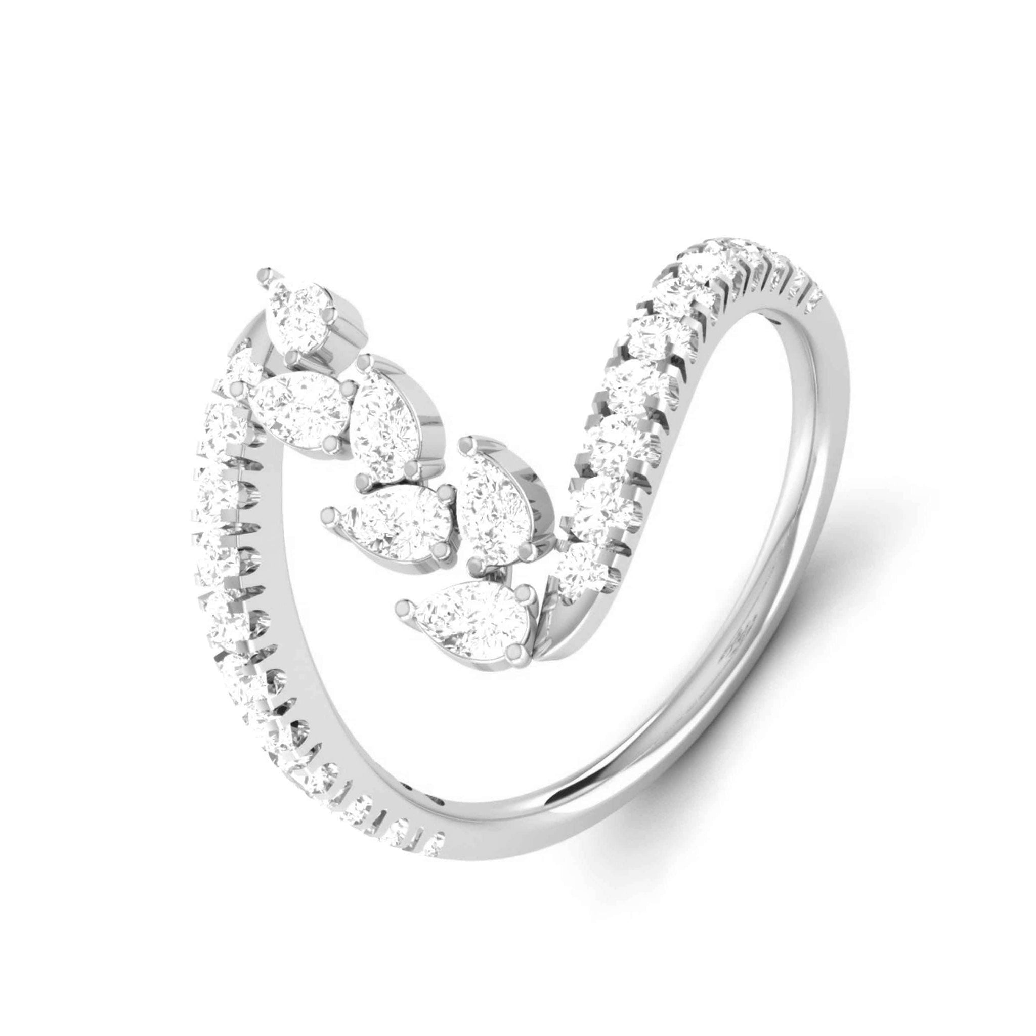 Jewelove™ Rings VS GH / Women's Band only Platinum Pear Marquise Ring with Diamonds for Women JL PT DM 0047