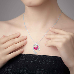 Jewelove™ Pendants Red Platinum Pendant Emerald for Women JL PT P NL8636