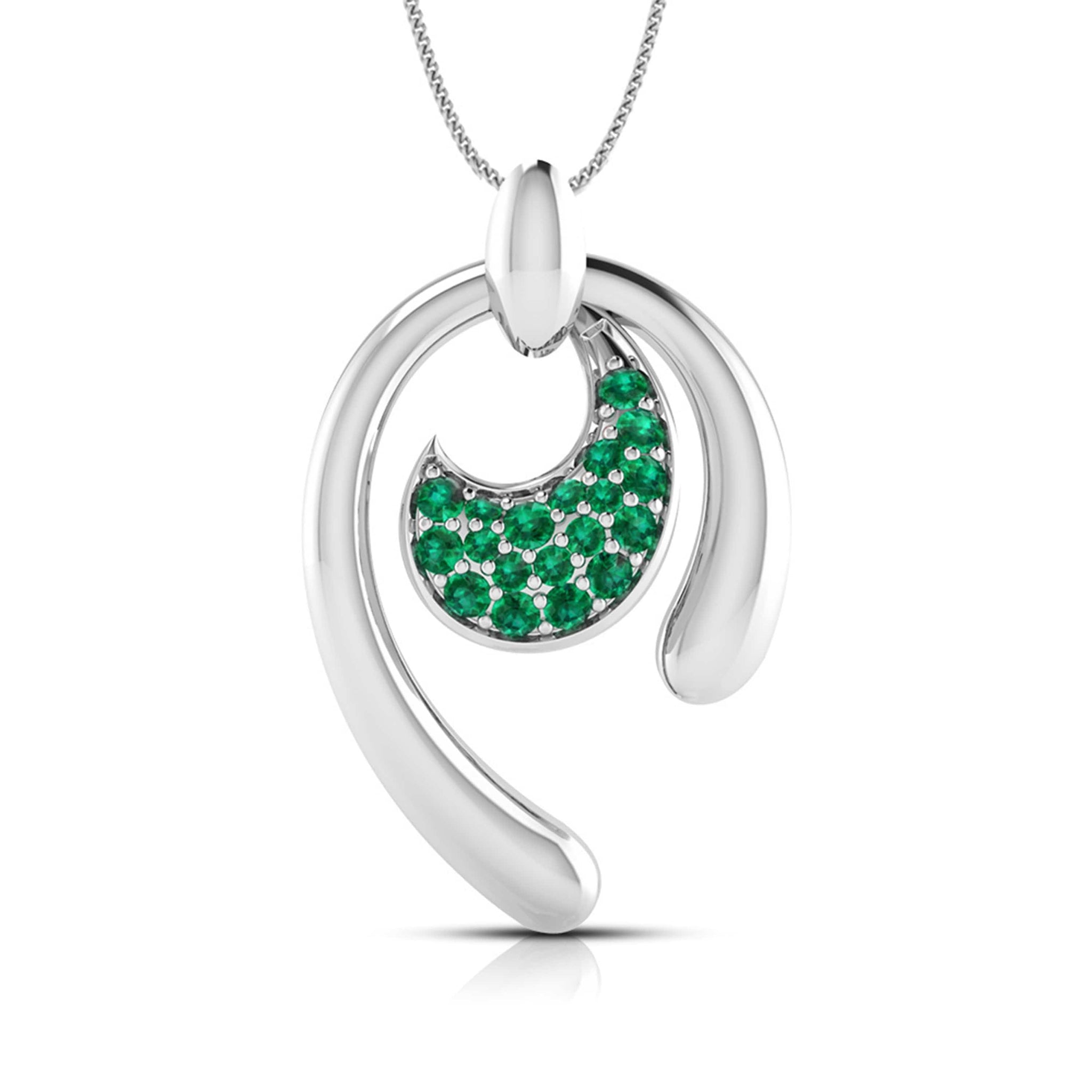 Jewelove™ Pendants Platinum Pendant Emerald for Women JL PT P NL8636E