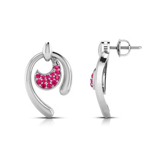 Jewelove™ Pendants & Earrings Platinum Pendant Set with Ruby for Women JL PT PE NL8636R