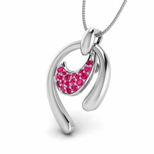 Jewelove™ Pendants & Earrings Platinum Pendant Set with Ruby for Women JL PT PE NL8636R