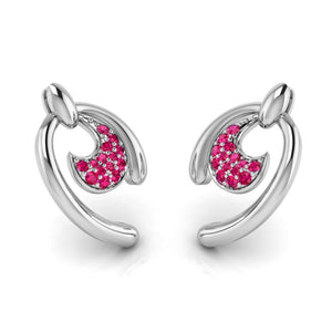 Jewelove™ Pendants & Earrings Platinum Pendant Set with Ruby for Women JL PT PE NL8636R