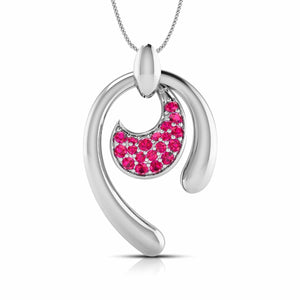 Jewelove™ Pendants & Earrings Platinum Pendant Set with Ruby for Women JL PT PE NL8636R