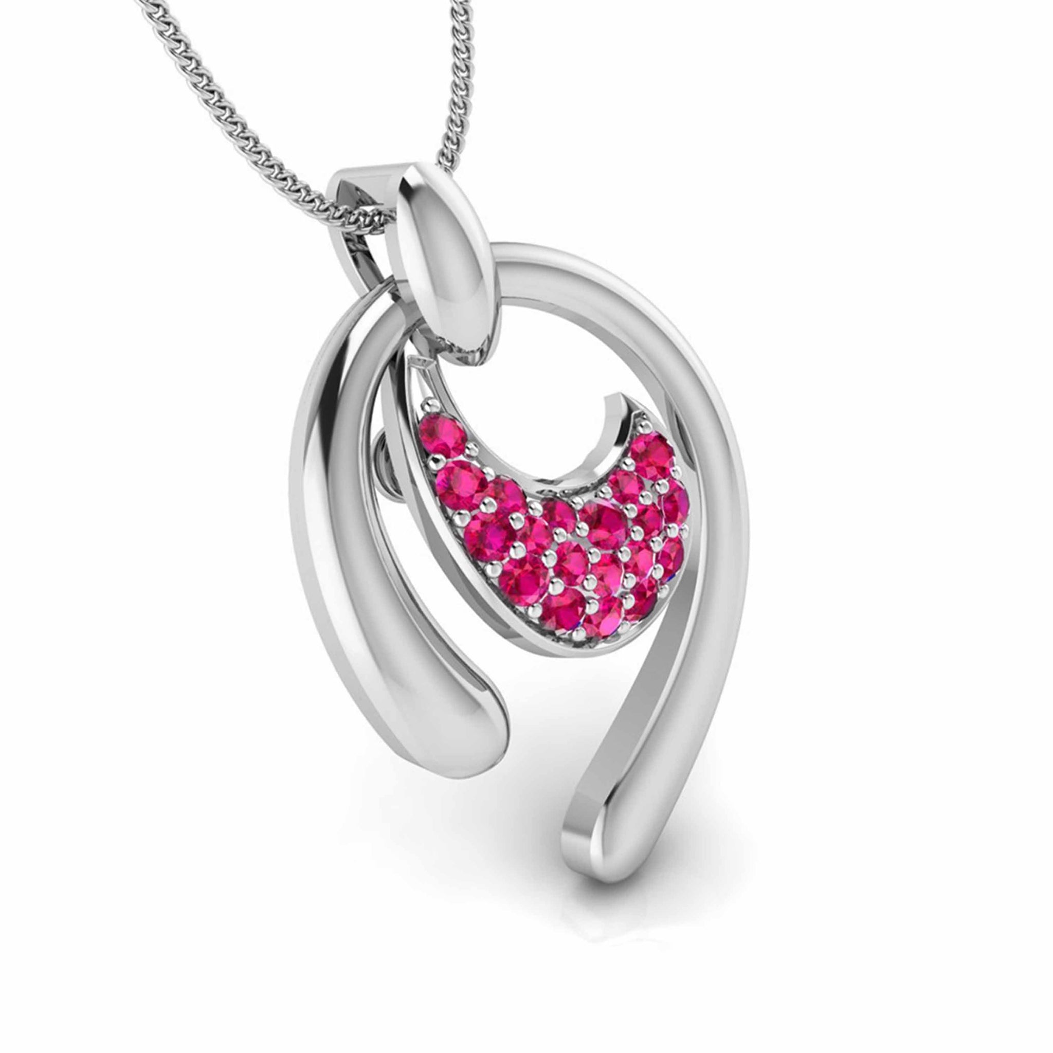 Jewelove™ Pendants & Earrings Platinum Pendant Set with Ruby for Women JL PT PE NL8636R