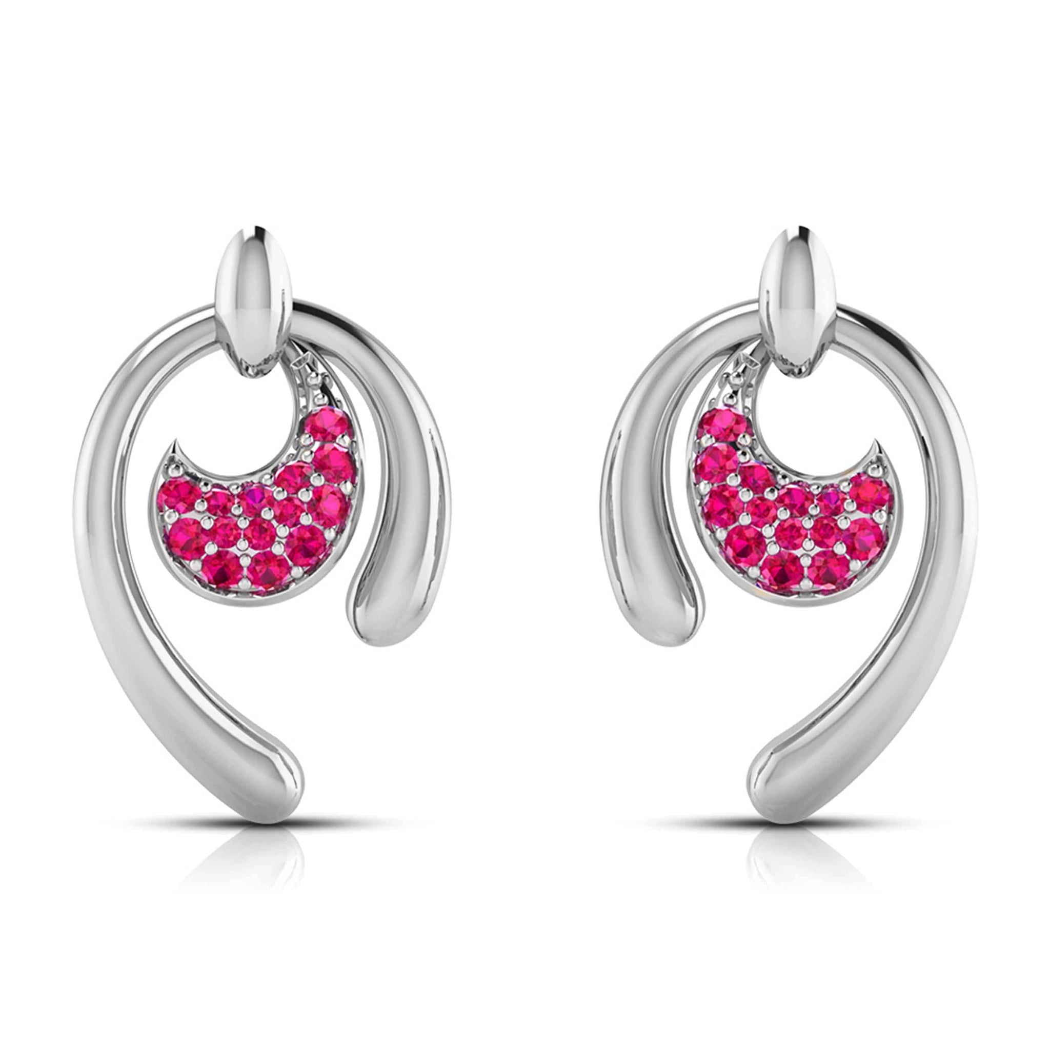 Jewelove™ Pendants & Earrings Platinum Pendant Set with Ruby for Women JL PT PE NL8636R