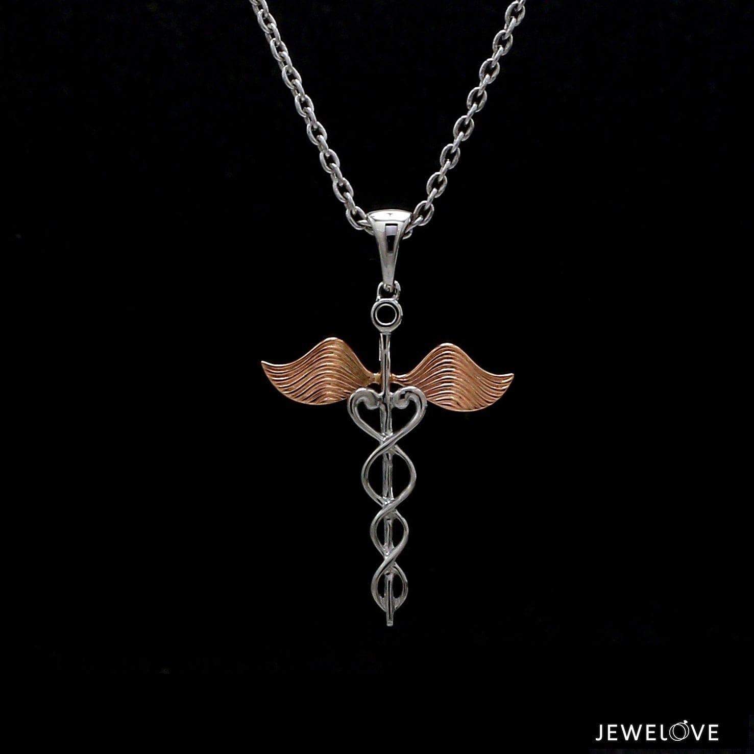 Jewelove™ Pendants Platinum Pendant with Rose Gold Wings JL PT P 319