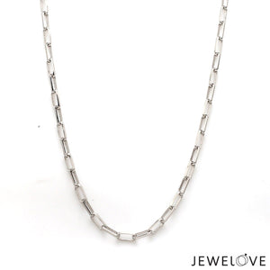 Jewelove™ Chains 20 inches Platinum Rectangular Links Chain for Men JL PT CH 1212-A