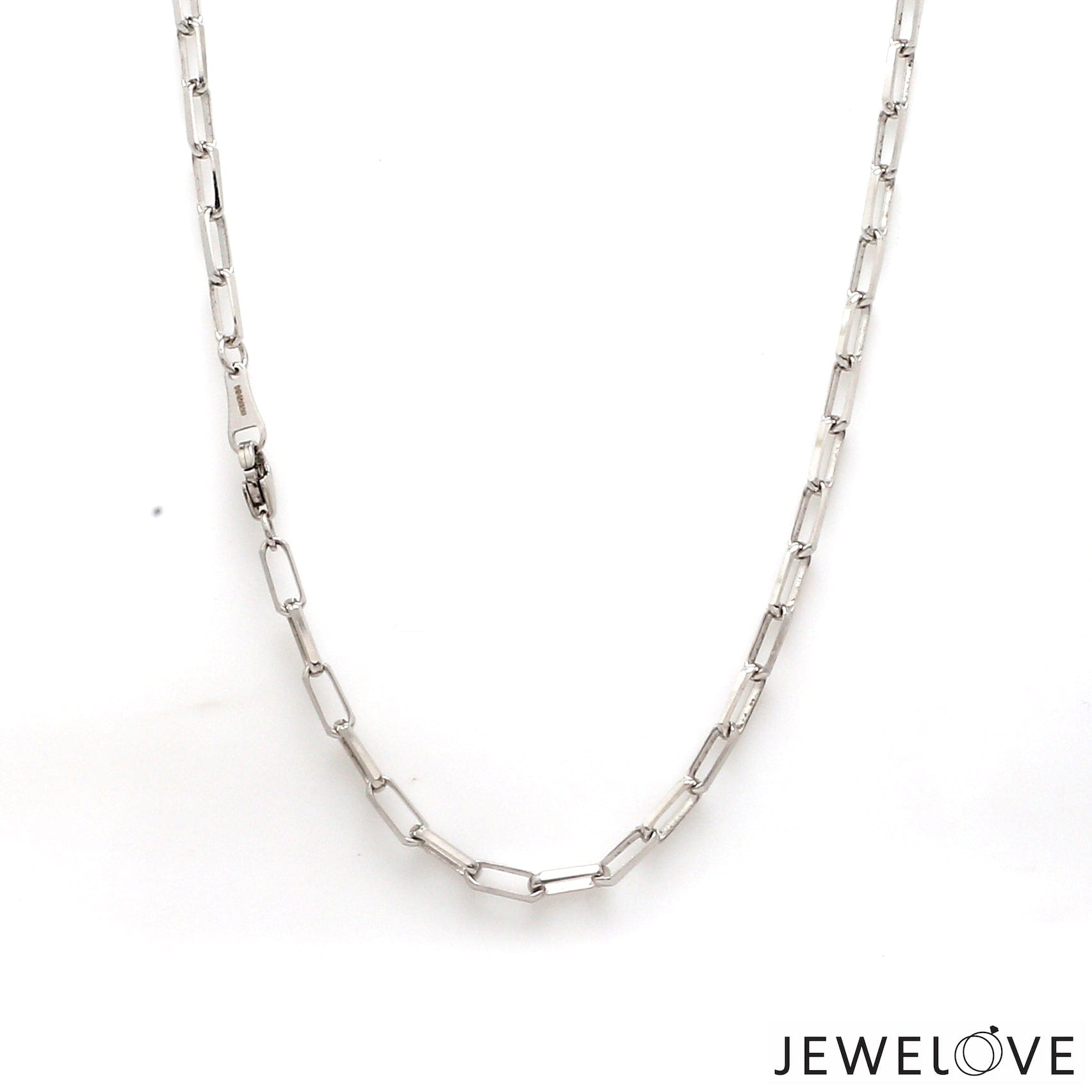 Jewelove™ Chains 20 inches Platinum Rectangular Links Chain for Men JL PT CH 1212-A