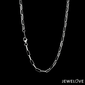 Jewelove™ Chains 20 inches Platinum Rectangular Links Chain for Men JL PT CH 1212-A