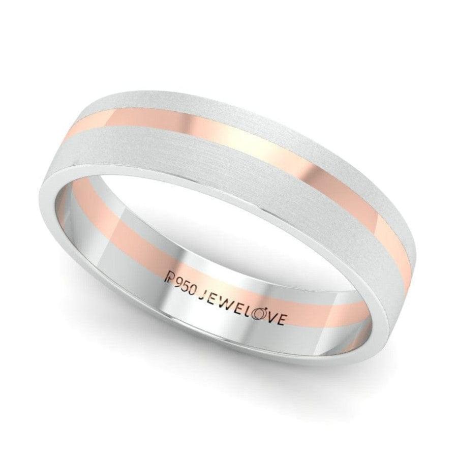 Jewelove™ Platinum Ring with a Rose Gold Streak JL PT 1003