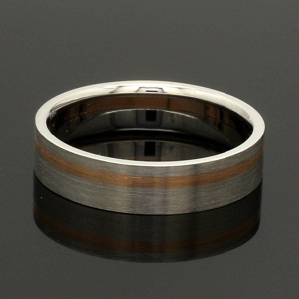 Jewelove™ Platinum Ring with a Rose Gold Streak JL PT 1003