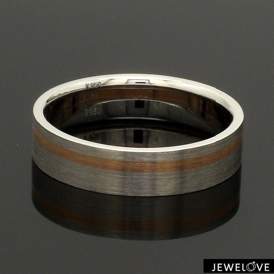 Jewelove™ Platinum Ring with a Rose Gold Streak JL PT 1003