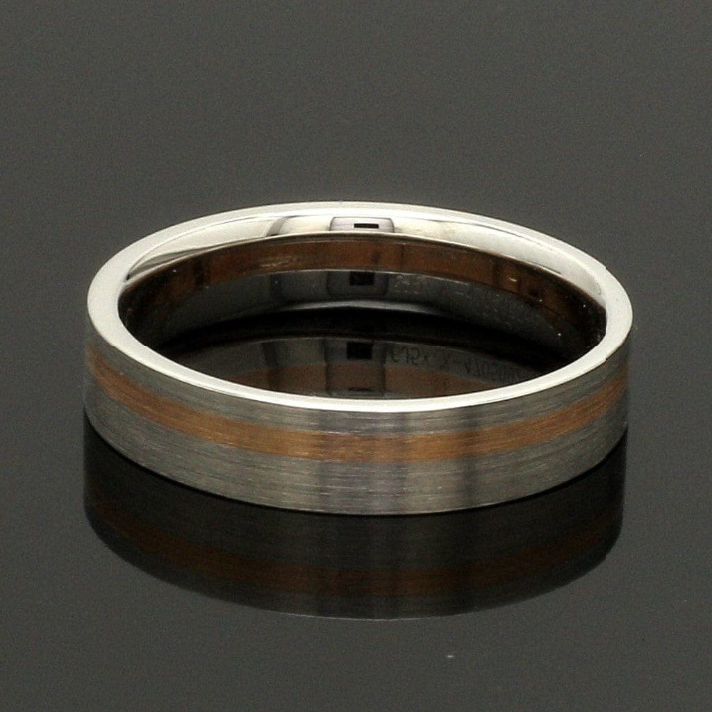 Jewelove™ Platinum Ring with a Rose Gold Streak JL PT 1003